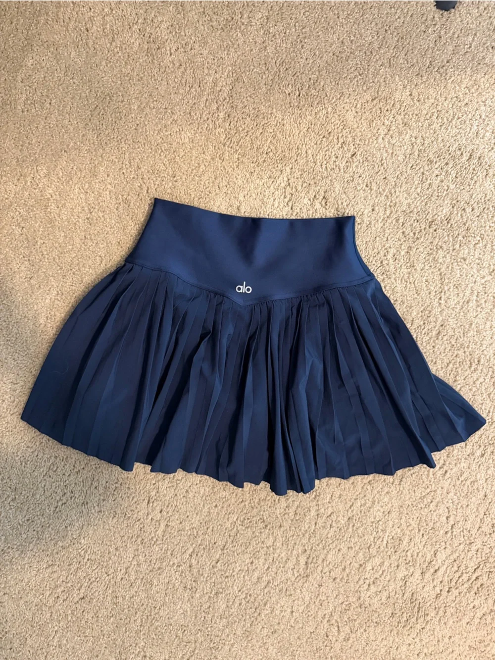 Alo Navy Pleated Skirt with built in shorts